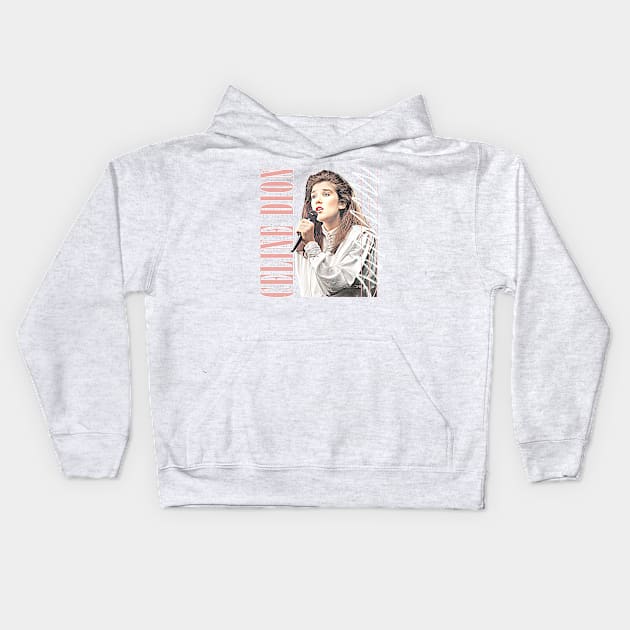 Celine Dion // 80s Aesthetic Fan Art Design Kids Hoodie by DankFutura